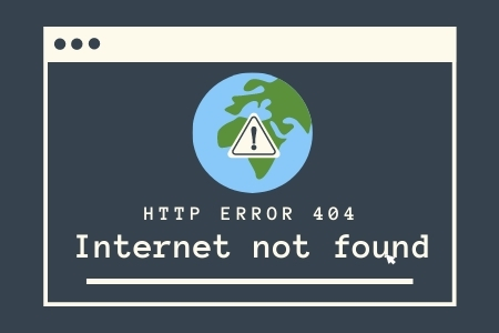image of internet access error message with a warning symbol over map of Africa